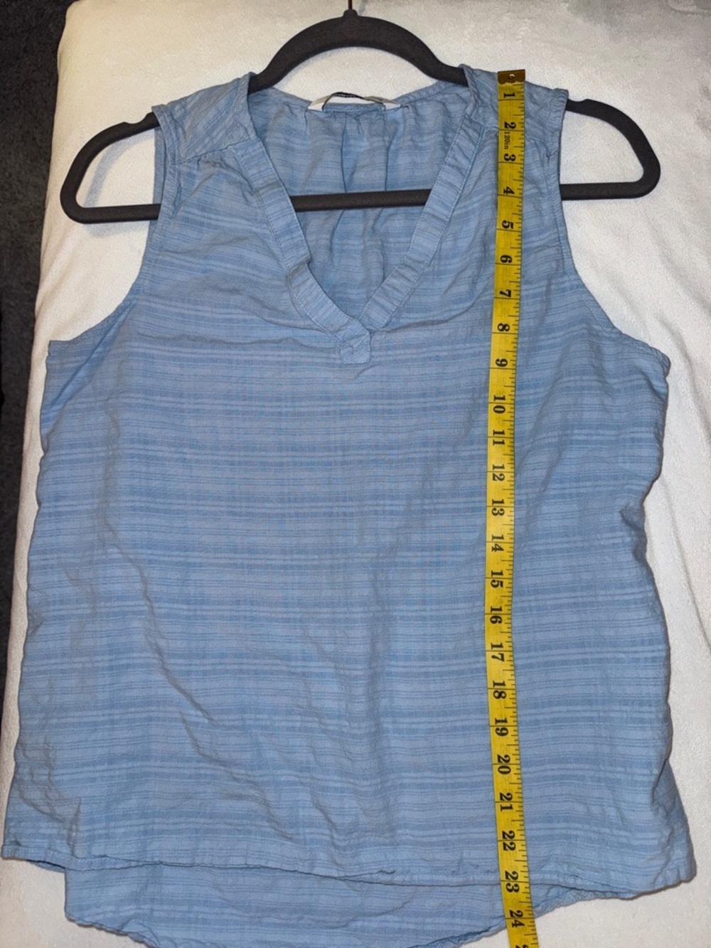 Sonoma Pale Blue Sleeveless V-Neck Tank Top summer beach casual lightweight sz M - Picture 5 of 5